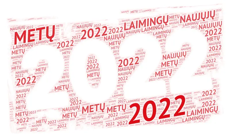 Sėkmingų naujų 2022 metų sveikinimo atvirukas